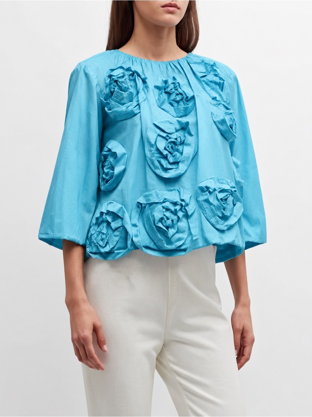 Frances Valentine Emily Floral Appliqué Top
